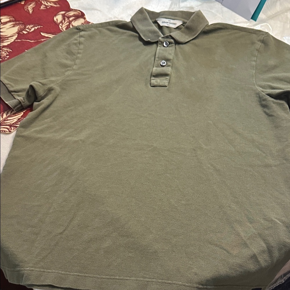 Gran Sasso Khaki Polo Shirt Size 48